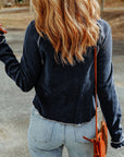 Cataleya Textured Round Neck Long Sleeve Top