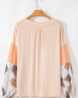 Alora Palm Leaves Polka Dot Loose Blouse