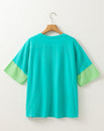 Etta Frayed Denim Star Patched Oversize Top