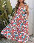 Alice Boho Floral Ruffled Strap Maxi Dress