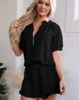 Laylani Puff Sleeve Top and Ruffled Shorts Set