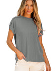 Corded Knit Reverse Seam T-Shirt