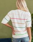Joanna Striped Drop Shoulder Sweater