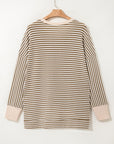 Plus Size Stripe Textured Dolman Sleeve Top