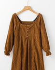 Elle Lace Crochet Buttoned Mini Dress