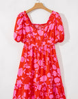 Kayla Floral Sweetheart Neck Dress