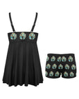 Turquoise Naja Swim Dress & Shorts Set