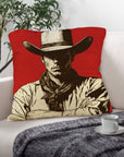 Serious Cowboy Throw Pillow Case Made in America