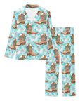 Turquoise Christmas Boots Women's Western Pajamas