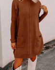 Ribbed Mock Neck Sweater Dress