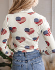 Americana Mesh Long Sleeve Bodysuit