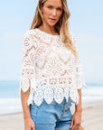 Emmie Bohemian Macrame Lace Crochet Half Sleeve Blouse