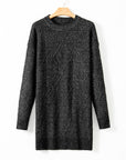 Cable Knit Drop Shoulder Sweater Dress
