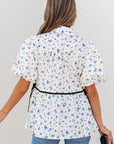 Lyanna Floral Puff Short Sleeve Top