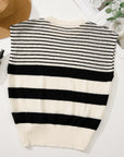 Irene Striped O Neck Sweater Vest