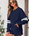 Varsity Stripe Sweatshirt and Short Set