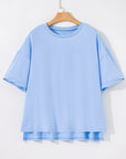 Ayra Loose Half Sleeve Hi Low Hem Top