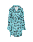 Blue Cowboy Print Western Bath Robe