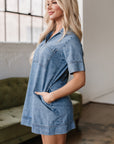 Makenzie Short Sleeve Collared Denim Dress