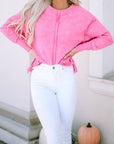 Rory Exposed Seamed High Low Raw Edge Sweatshirt