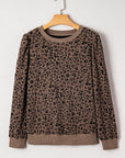Annie Ribbed Trim Leopard Top