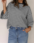 Stripe Bow Back Cutout Tee