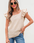 PB Bow Tie Ruffle Sleeve Top