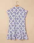 Boho Half Button Collared Mini Dress