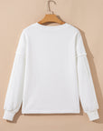 Solid Knit Reverse Seam Chest Pocket Sweatshirt