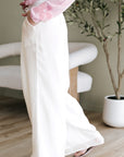 Jessie Casual Tie Waist Pleated Wide Leg Pants