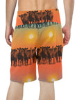 Sunset Cattle Ranch Men's Beach Board Shorts