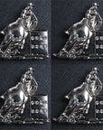 1 Pc Screw Back Concho 1.5 In Barrel Racer Nickle Plated Saddle Hilason