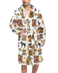 Cowboy Collage Western Men's Bath Robe