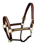 ExionPro Clincher Leather Halter - Brass Hardware