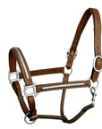 ExionPro Clincher Leather Halter - Brass Nickel Hardware