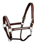 ExionPro Clincher Leather Halter - Brass Nickel Hardware
