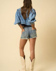 Frayed Ripped Denim Shorts