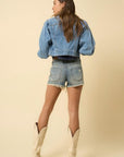 Frayed Ripped Denim Shorts