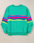 Alora Striped Accent Long Sleeve Top