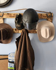 9 Coat Rack | Rustic Western Display | Handcrafted Wooden Organizer | Space-Saving Home Decor | Made in USA