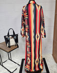 Southwestern Aztec Long Shirt Dress Duster