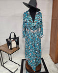 All Turquoise Long Duster Dress