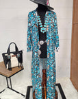 All Turquoise Long Duster Dress