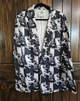 Black White Cowboy Women's Western Blazer