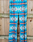 Teal Aztec Flare Pants