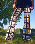 Vintage Cowboy Collage Western Flare Pants