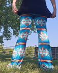 Teal Aztec Flare Pants