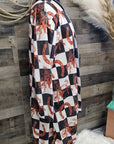 Checkered Western Lightweight Cardigan