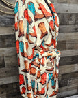 Got My Boots Western Bath Robe