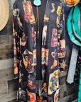 Vintage Cowboy Collage Western Lightweight Cardigan